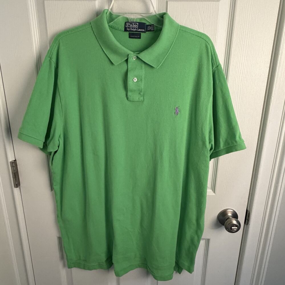 Polo Ralph Lauren Shirt Men’s XXL Golf Green Solid Pony Cotton Preppy Vintage